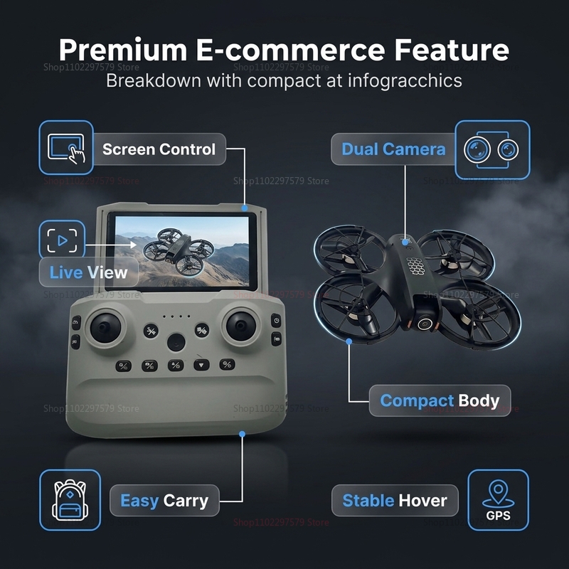 2026 New M5 Mini Drone 2.4inch - Drone Video Production 评论和价格