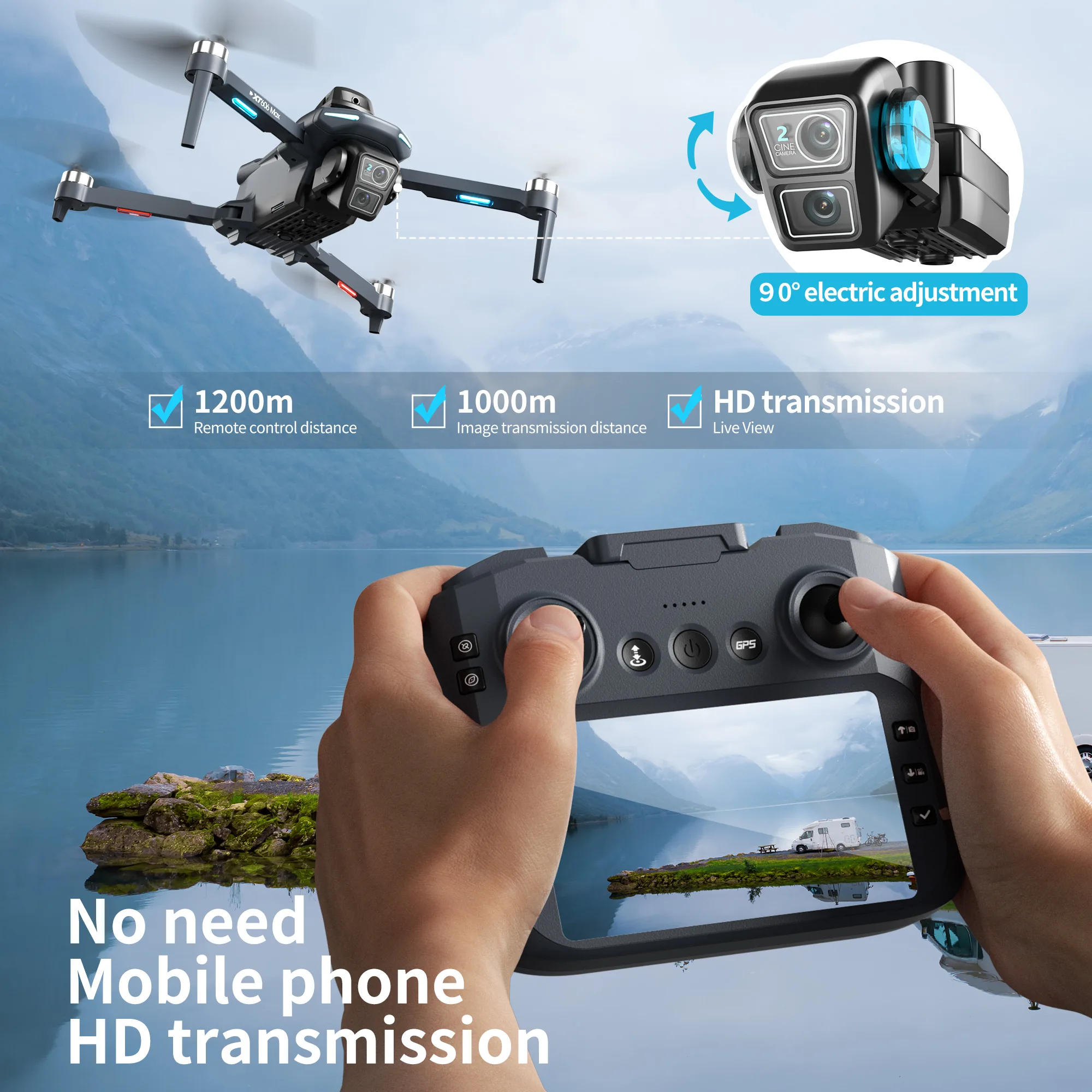 Original XT606 MAX GPS Drone 4 - Drone Photogrammetry 评论和价格